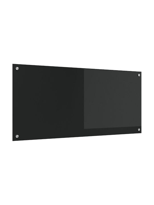 vidaXL Rectangular Glass Back Black 110x50x0.6cm 42001299