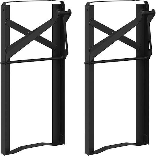vidaXL Metallic Furniture Leg 2 Pieces Suitable for Table / Coffee Table 22x45x2.8cm Black