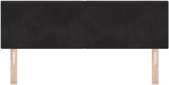 vidaXL Fabric Bed Headboard Black 144x88cm
