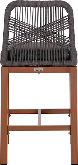 Табуретка Бар За външна употреба Howard с възглавница Brown, Dark Grey 1бр 47.5x55x94.5см
