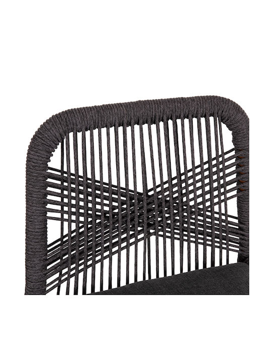 Hocker für Bar Für den Außenbereich aus Aluminium Howard mit Kissen Brown, Dark Grey 1Stück 47.5x55x94.5cm