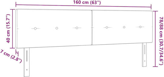 vidaXL Stoff Kopfstütze für Betten Dunkelgrün 80x40cm