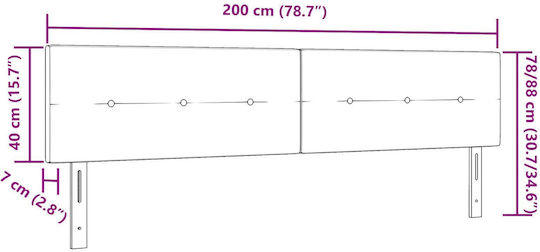 vidaXL Fabric Bed Headboard Dark Blue 100x40cm