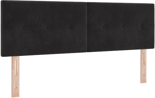 vidaXL Stoff-Kopfstütze für Betten Schwarz Samt 80x40cm