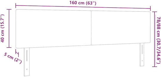 vidaXL Fabric Bed Headboard Green Gray 160x88cm