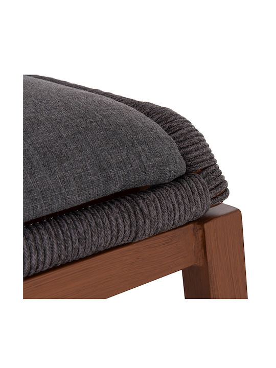 Hocker für Bar Für den Außenbereich aus Aluminium Howard mit Kissen Brown, Dark Grey 1Stück 47.5x55x94.5cm
