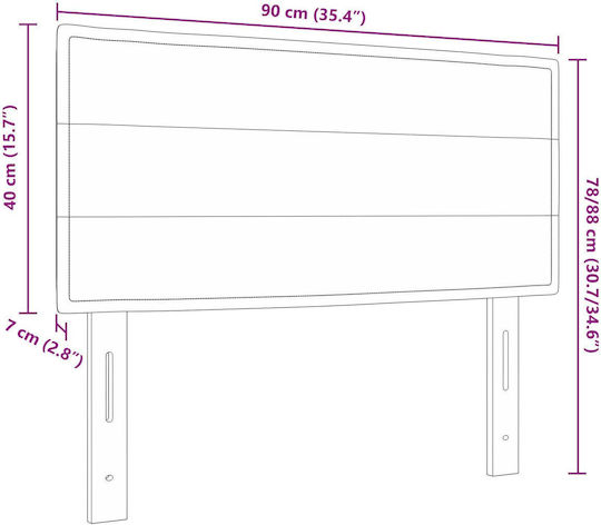 vidaXL Fabric Bed Headboard Black 90x88cm