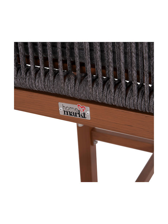 Hocker für Bar Für den Außenbereich aus Aluminium Howard mit Kissen Brown, Dark Grey 1Stück 47.5x55x94.5cm