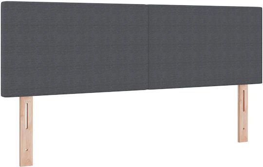 vidaXL Fabric Bed Headboard Dark Grey 160x88cm