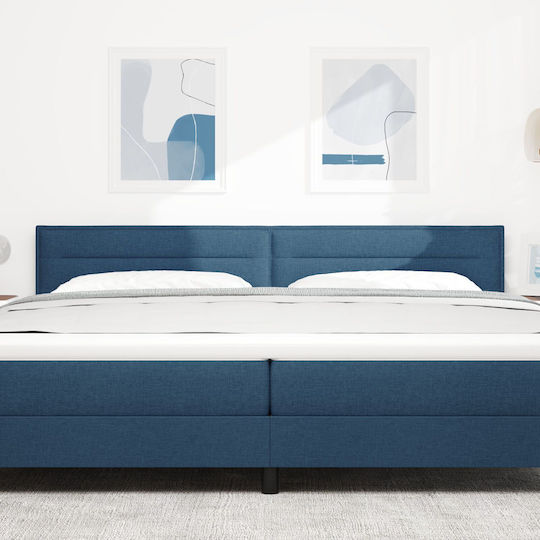 vidaXL Fabric Bed Headboard Blue 100x88cm
