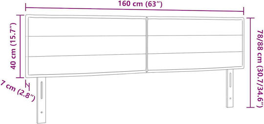 vidaXL Fabric Bed Headboard Black 80x40cm