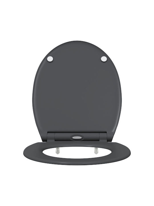 vidaXL Plastic Soft Close Toilet Seat Gray 37.5cm 42002362
