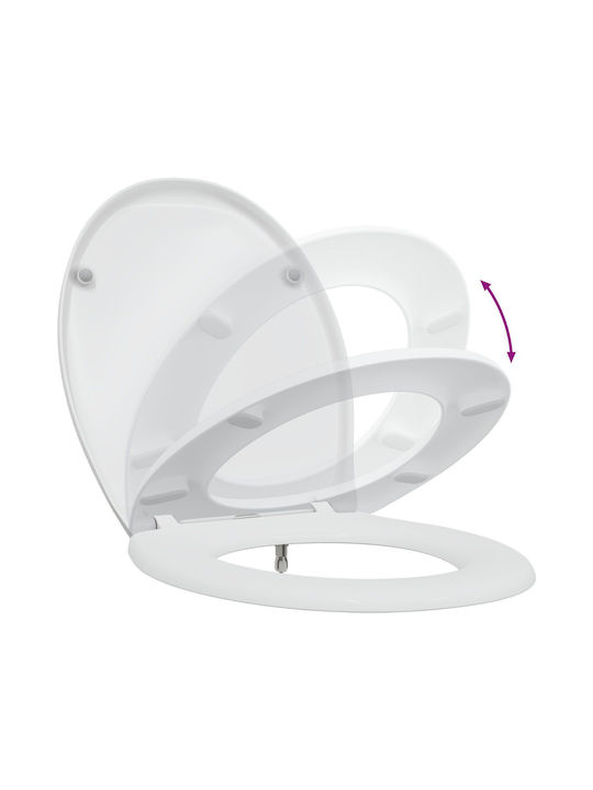 vidaXL Plastic Soft Close Toilet Seat White 37cm 42002349