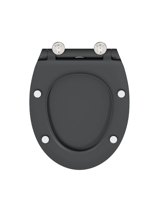 vidaXL Plastic Soft Close Toilet Seat Gray 37.5cm 42002362