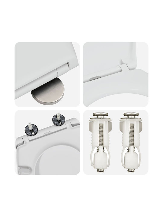 vidaXL Plastic Soft Close Toilet Seat White 37cm 42002349