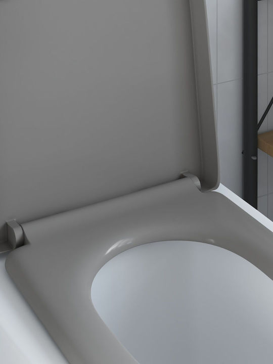 vidaXL Plastic Soft Close Toilet Seat Gray 36cm