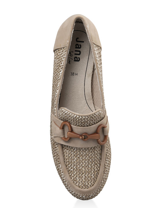 Women's Loafers in Beige Color