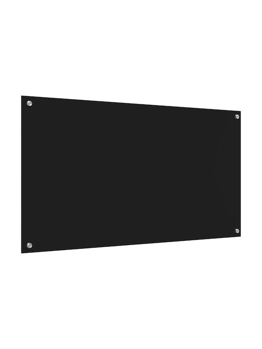 vidaXL Spătar Rectangular din Sticlă Negru Carbon 110x60x0.6cm 42001300