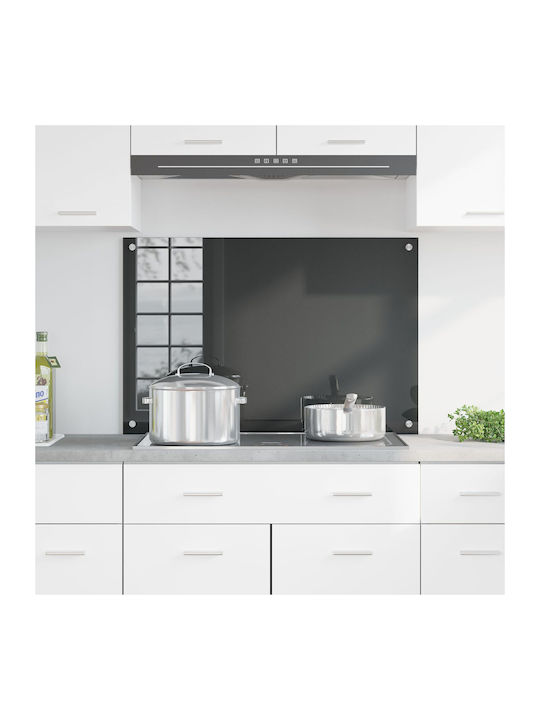 vidaXL Rectangular Glass Back Dark Gray 90x60x0.6cm 42001246