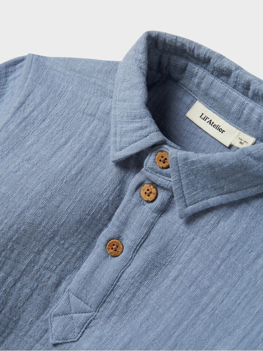 Kinderbluse Kurzarm Himmelblau