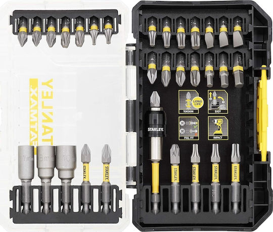 Stanley Σετ 32 Μύτες Κατσαβιδιού Αστέρι / Σταυρός Fatmax