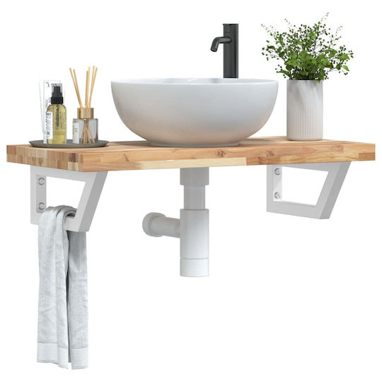 vidaXL Countertop with Sink L80xW40xH19cm Brown and White