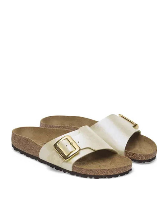 Catalina Flache Damen Sandalen Weiß Schmal Passform