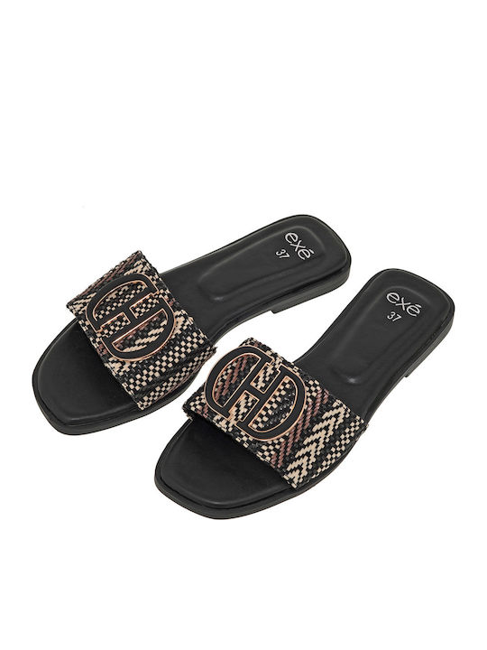 Flache Sandalen für Damen in Schwarz Farbe