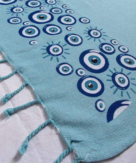 Silk Fashion Beach Towel Pareo Light Blue 180x90cm.