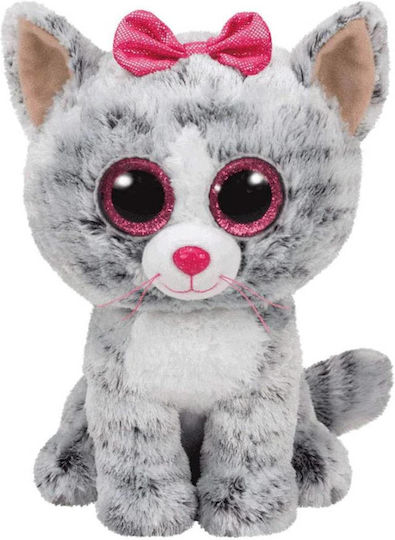 TY Λούτρινο Γατάκι Beanie Boos Kiki Grey Cat Reg για 3+ Ετών 15 εκ.