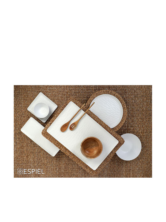 Espiel Wavy Matte Чиния Плитко от Меламин Бял с Диаметър 17см 6бр