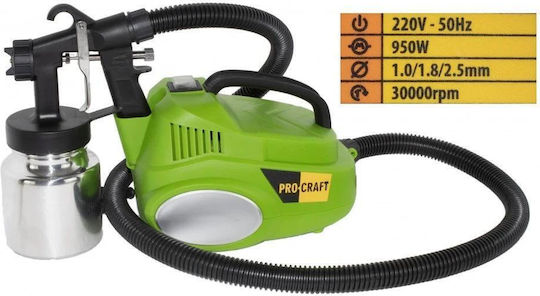 Pistol de vopsit electric Procraft Pse950 600 W 700 ml/min negru verde