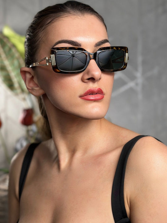 SeeVision Γυναικεία Γυαλιά Ηλίου με Πολύχρωμο Κοκκάλινο Σκελετό 50028-LEOPARD/KHAKI