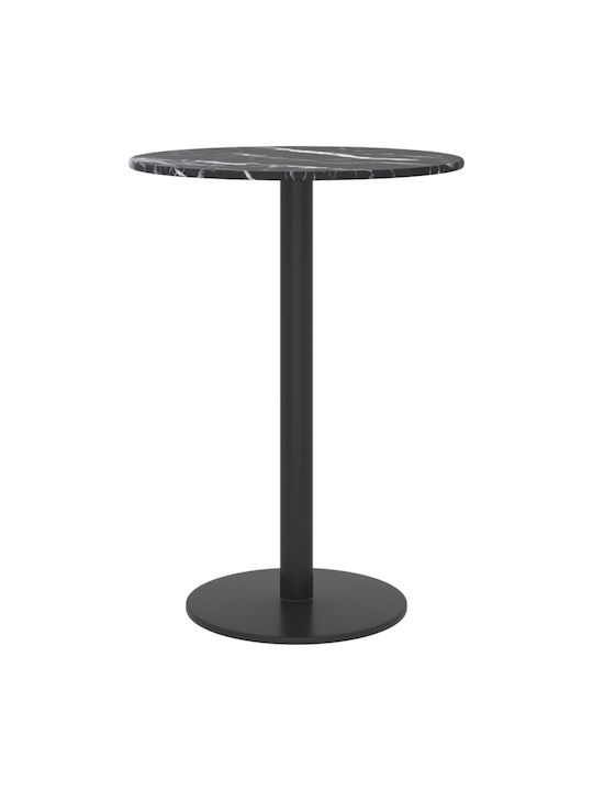 vidaXL Round Table Surface made of Glass Black 30x30cm 322261 1pcs