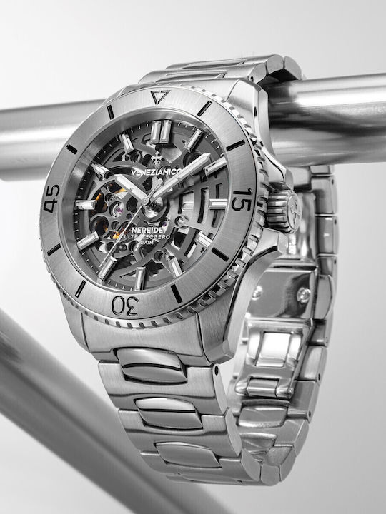 Venezianico Herrenuhr Automatisch mit Silber Metallarmband