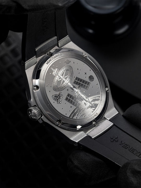 Venezianico Men's Watch Automatic with Black Rubber Strap