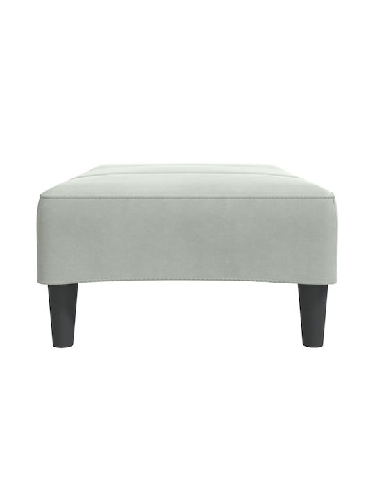 Velvet Upholstered Footstool Light Gray 77x55x31cm