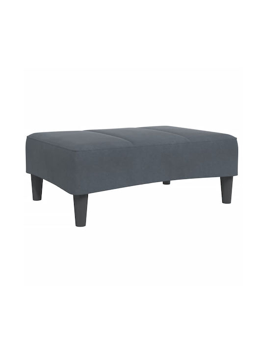 Velvet Upholstered Footstool Dark Gray 77x55x31cm