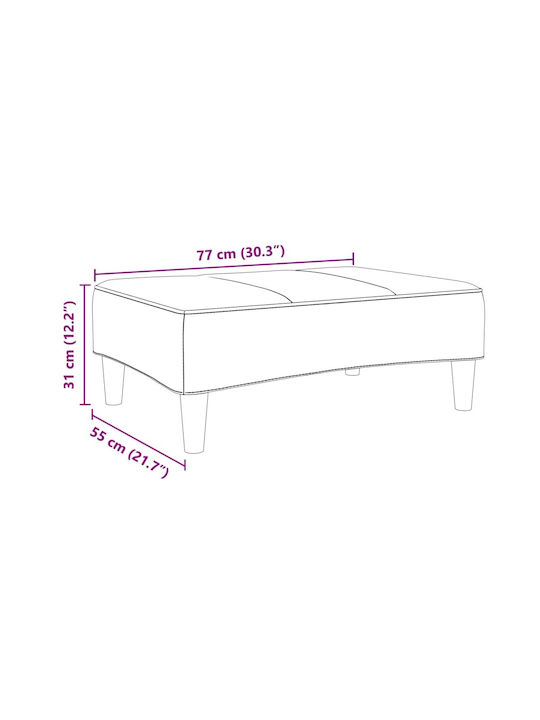 Velvet Upholstered Footstool Dark Gray 77x55x31cm