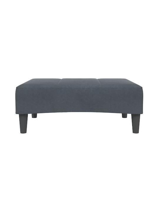 Velvet Upholstered Footstool Dark Gray 77x55x31cm