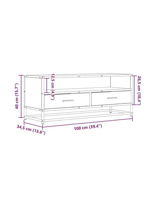 Stand TV Metalic Negru L100xA34.5xÎ40cm