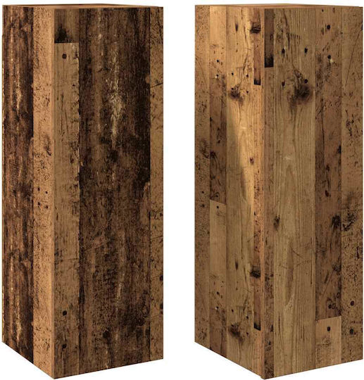Dulap de Pardoseală pentru Sufragerie din Placă Aglomerată, Culoare Lemn Vechi, cu Iluminare LED 30,5x30x90 cm