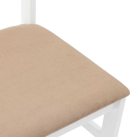 Scaune Sala de mese Lemn Alb 2buc 40.5x49x84.5buc