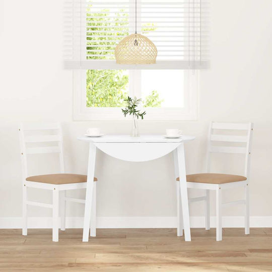 Scaune Sala de mese Lemn Alb 2buc 40.5x49x84.5buc