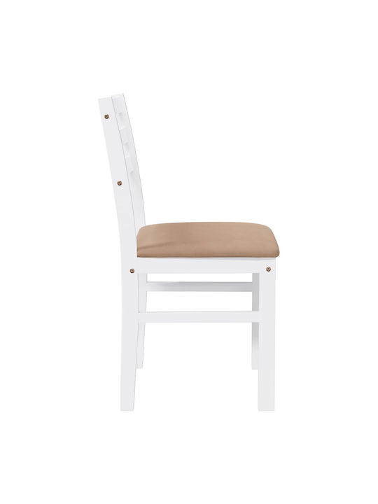 Dining Room Wooden Chair White 40.5x49x84.5cm 2pcs