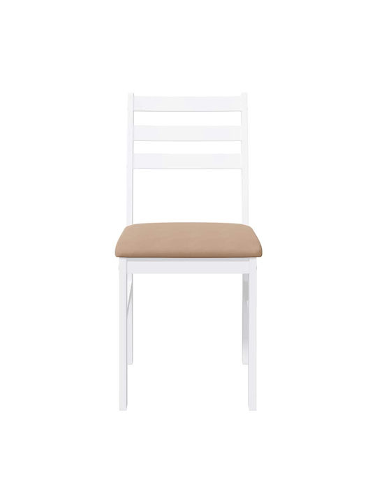 Dining Room Wooden Chair White 40.5x49x84.5cm 2pcs