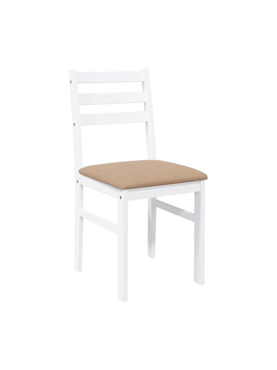 Dining Room Wooden Chair White 40.5x49x84.5cm 2pcs