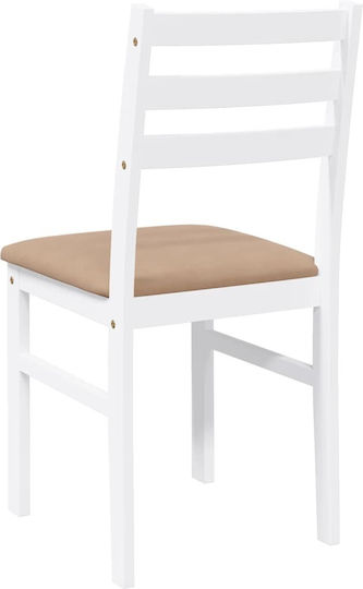 Scaune Sala de mese Lemn Alb 2buc 40.5x49x84.5buc