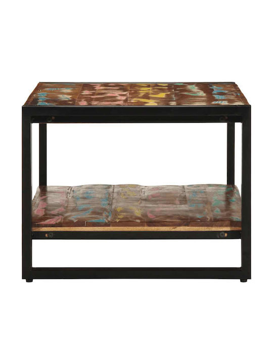 Rectangular Central Coffee Table Made of Solid Wood Multicolour M90xW50xH38cm
