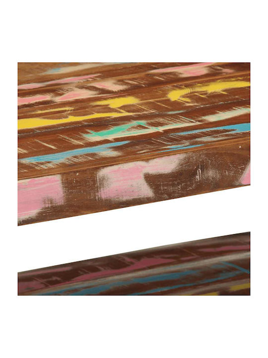 Rectangular Central Coffee Table Made of Solid Wood Multicolour M90xW50xH38cm